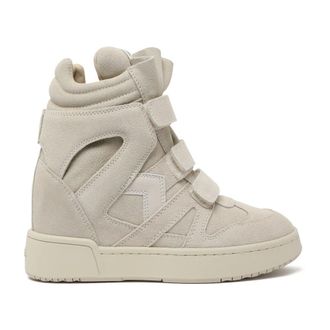Isabel Marant Schoenen, Dames, Beige, 37 EU, Su&egrave;de, Wedge High-Top Sneakers
