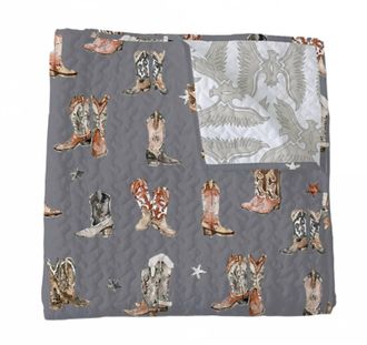 Ida Mae Home Thunderbird Boots Charcoal Quilt Set In Grey