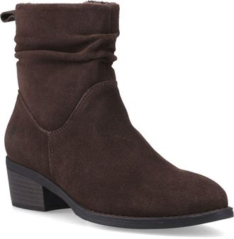 Hush Puppies Iris Su&egrave;de Dames Chocolade Hak Enkellaarsjes