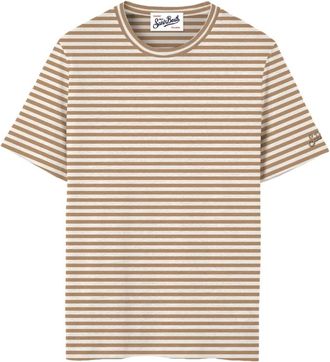 MC2 Saint Barth Dover Stripes Sweater - Heren - T-shirts - Beige - S - Katoen - Tops