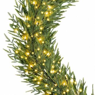 Best Choice Products Artificial Pre-Lit Christmas Garland, Norfolk Pine with Warm White Lights