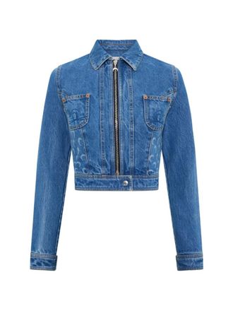 Marine Serre Blue Shirt Collar Jacket