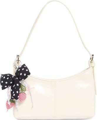 Madden Girl Crinkle Faux Leather Shoulder Bag in Cream at Nordstrom Rack