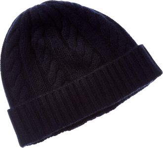 Brodie Chunky Cable Pom Pom Cashmere Hat