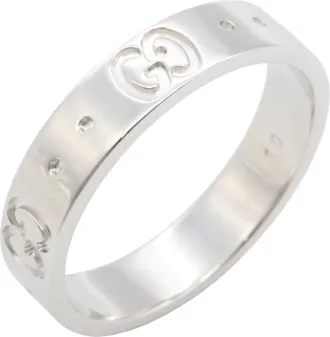 Gucci Silver White Gold (18K) Band Ring (Pre-Owned)