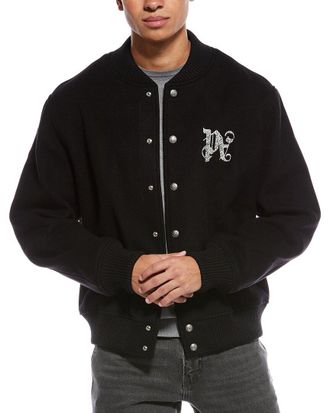Palm Angels Monogram Wool-Blend Varsity Jacket