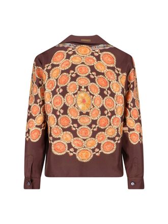 Versace Womens Shirts Brown Silk