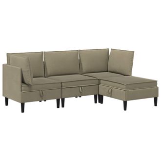 vidaXL Juego De Muebles De Sal&oacute;n 4 Uds. Caqui Tela Vidaxl