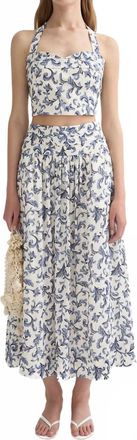 Poss&eacute; Rue Skirt In Blue Baroque