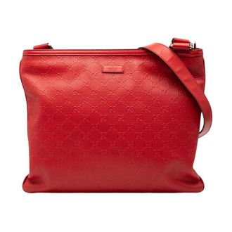 Gucci Pre-owned Leren Crossbody Tas - Dames - Pre-owned - Rood - Maat: ONE Size Leer