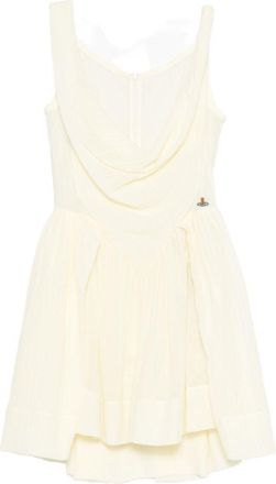 Vivienne Westwood Yellowish White Orb Logo Sleeveless Dress