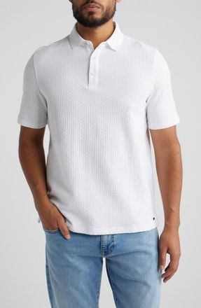 Johnston & Murphy Tilson Textured Polo in White at Nordstrom, Size Xxx-Large