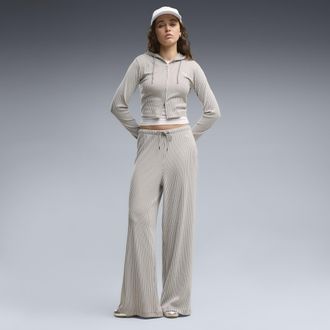 Puma Pantaloni a gamba larga Essentials dal taglio morbido da donna, Accessori, Beige, XL