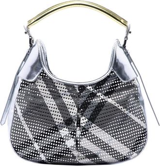 Burberry Pre-owned Burberry Metallic Patent and Beat Check Nylon Brooklyn Hobo Ladies 98ELHOMPINL9EA32