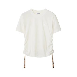 Burberry Tops, Dames, Wit, XS, Katoen, Festival T-shirt