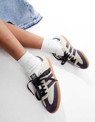 adidas Originals Samba OG gum sole sneakers in light gray