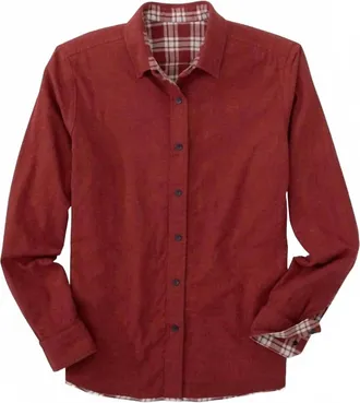 Southern Tide Melbourne Reversible Plaid Sportshirt In Heather Tuscany Red