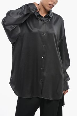Ermanno Scervino Camicia Button Down Oversize in Satin Ermanno Scervino