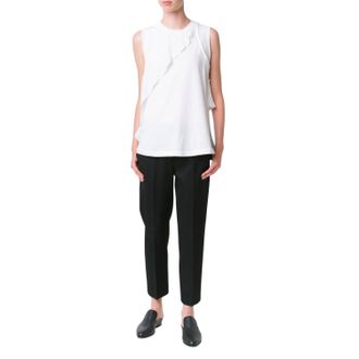 3.1 Phillip Lim Womens Ruffled Tank Top In White
