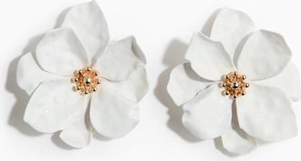 H&M Bl&uuml;tenf&ouml;rmige Ohrringe - White