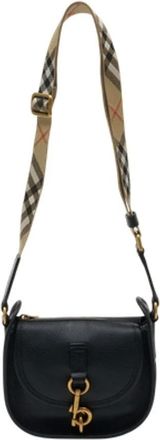Burberry Cross Body Bags, female, Black, Size: ONE SIZE Mini B Clip Messenger Bag