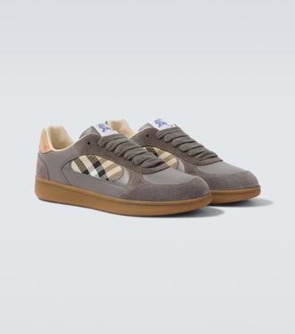 Burberry Terrace leather and suede sneakers