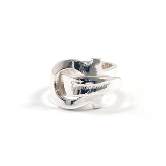 Ferragamo Gancini Silver Silver 925 Band Ring (Pre-Owned)