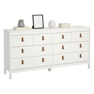 Dmora Dmora - Aparador Marielle, Buf&eacute; De Sal&oacute;n, Aparador De Sal&oacute;n, Despensa De Cocina, 160x38 H80 Cm, Blanco