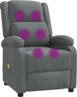 vidaXL Sill&oacute;n De Masaje De Tela Gris Oscuro Vidaxl