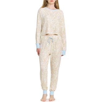 Honeydew Intimates Star Seeker Brushed Jersey Pajamas in Palm Rays at Nordstrom, Size X-Large