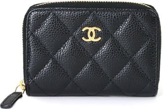 Chanel Black Grained Calfskin Coin Purse/Coin Case (Pre-Owned)