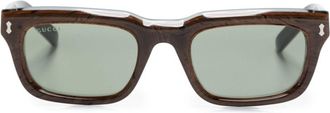 Gucci square-frame sunglasses - unisex - Acetate - 51 - Brown
