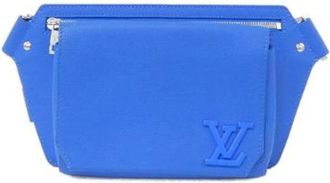 Louis Vuitton Pre-owned Aerogram Calf Shoulder Bag - Dames - Vintage Heuptassen - Blauw - ONE Size - Leer - Vintage