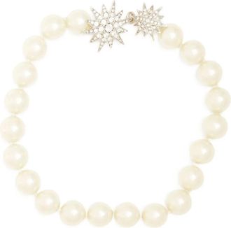 Kenneth Jay Lane Halsketting verfraaid met kristallen - Beige