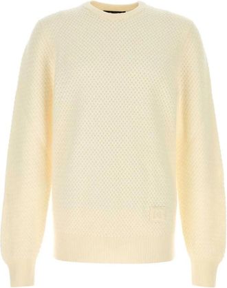 Dolce & Gabbana Rondgebreide Pullover - Heren - Ronde hals truien - Wit - XL - Truien & Vesten