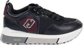 Liu Jo Maxi Wonder Sneaker Kalfsleer - Dames - Sneakers - Zwart - 37 EU - Leer - Schoenen