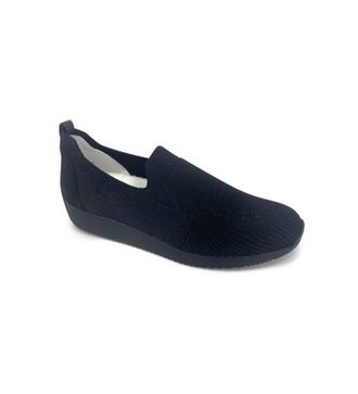 Ara Womens Leena Slip On Sneakers In Black Wovenstretch