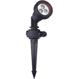 Forlight Tidian Faretto da giardino per esterni con IP65. Proiettore con picchetto per prato. Per lampadina GU10. Colore nero