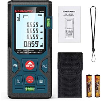 OEM Tel&eacute;metro L&aacute;ser Digital, Lm50 50m, Medici&oacute;n De Longitud/&aacute;rea/volumen/teorema De Pit&aacute;goras-crezuo
