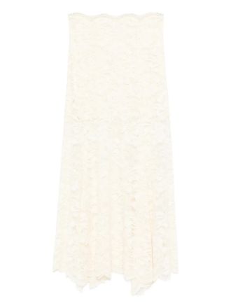Paco Rabanne lace maxi skirt - women - Polyamide/Elastane - 36 - Neutrals