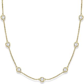 Allurez Lab Diamonds By The Yard Station Necklace 14k in Yellow Gold at Nordstrom, Size 18