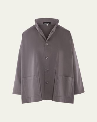 Eskandar Slim A-Line Stretch Cotton Jacket