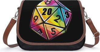 Generic Rainbow D20 Dice Crossbody Bags for Women Shoulder Messenger Bag Purse Handbags