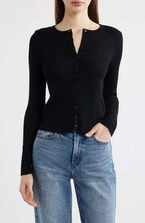 Mavi Rib Cardigan in Black at Nordstrom, Size X-Small