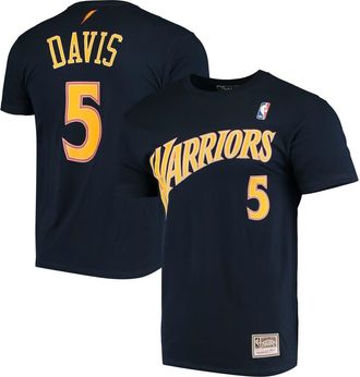 Mitchell & Ness Mens Mitchell & Ness Baron Davis Navy Golden State Warriors Hardwood Classics Stitch Name & Number T-Shirt at Nordstrom, Size Medium