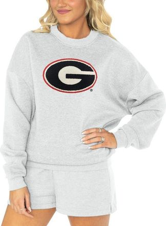 Gameday Couture Womens Gameday Couture Ash Georgia Bulldogs Team Effort Pullover Sweatshirt & Shorts Sleep Set at Nordstrom, Size Xx-Large