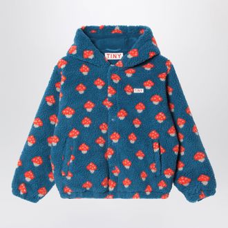 Tiny Cottons Giacca in pile blu con motivo funghi