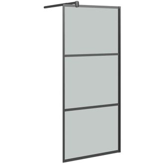 vidaXL Vidaxl - Mampara De Ducha Accesible Vidrio Esg Oscuro Negro 90x195 Cm