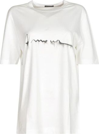 Ann Demeulemeester Standard Fit T-Shirt - Dames - T-shirts - Wit - L - Katoen - Tops