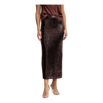 Patrizia Pepe Falda Midi de Lentejuelas y Tul - Skirts - Mujer - Marr&oacute;n - M